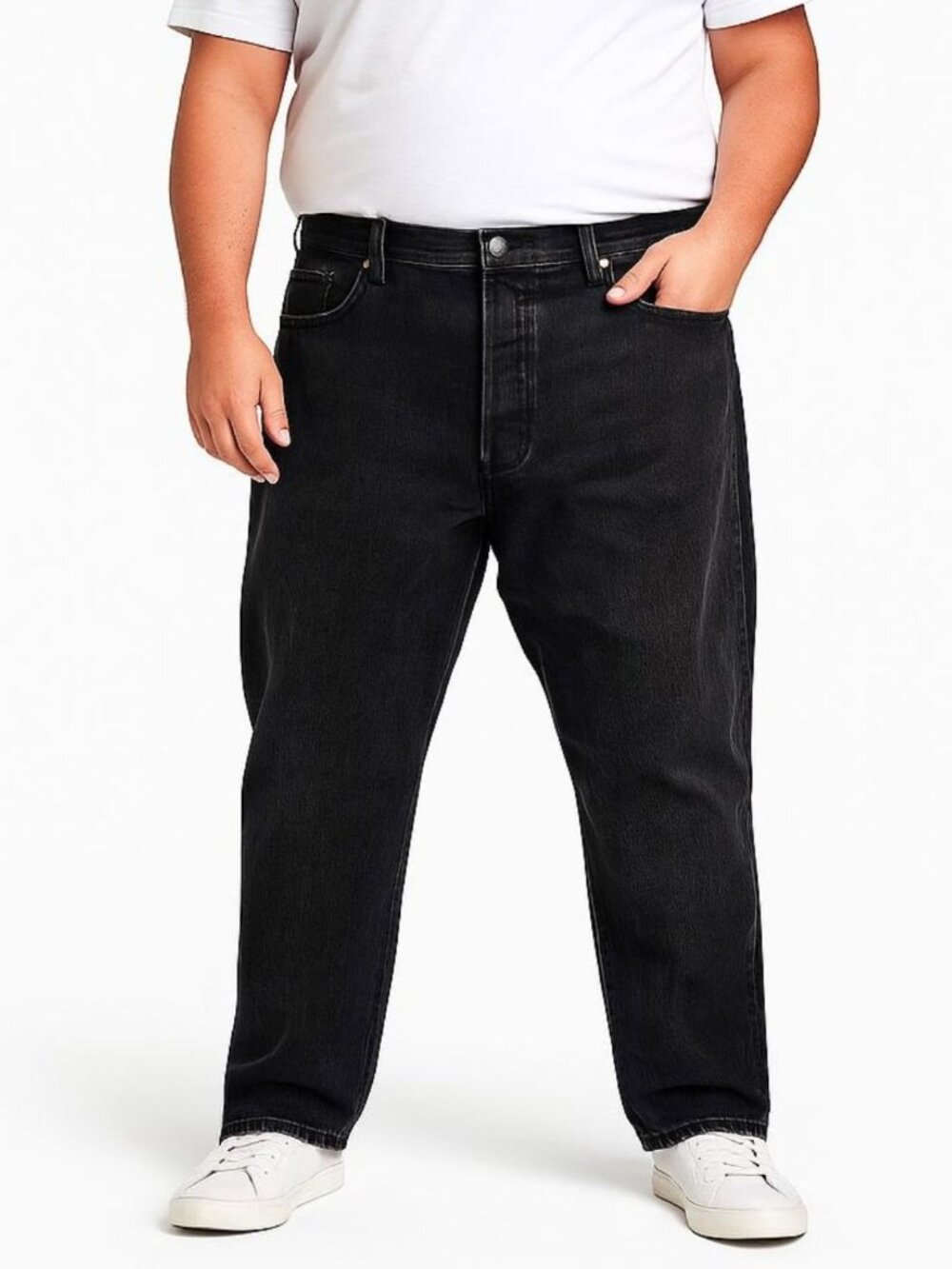Levis Mens 501 Jeans Button Fly Straight Leg 100% Cotton Black Tag Size 44x30